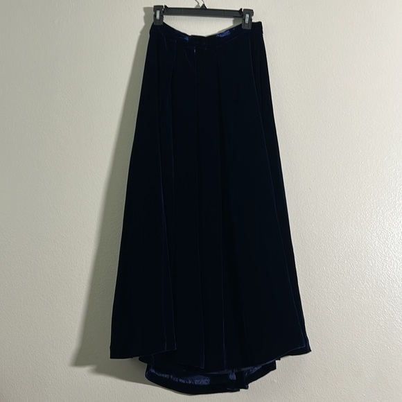 Midnight Blue Velvet Maxi Skirt - Picture 4 of 5
